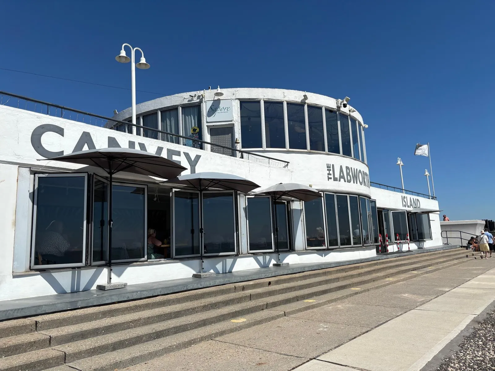 Labworth Cafe building on the Canvey Island seafront.
