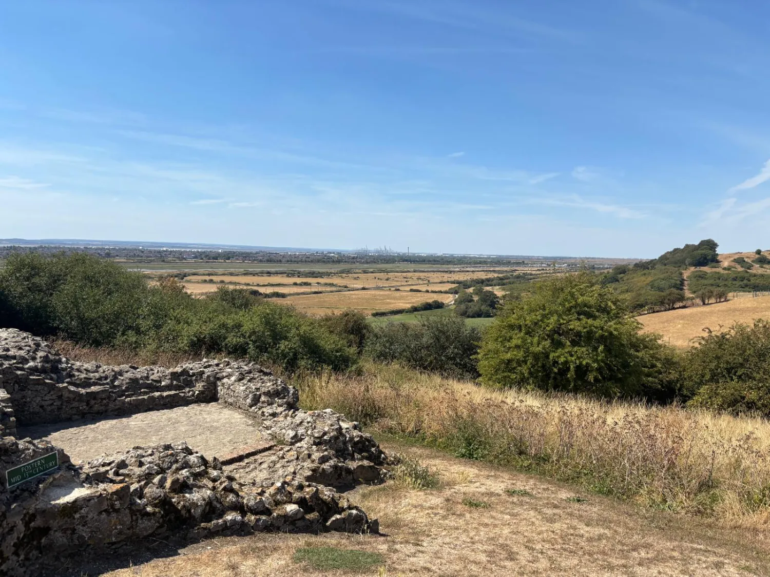 View across the Thames Estuary from Hadleigh Castle.