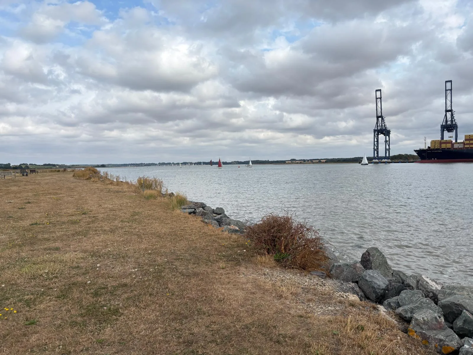 View along Harwich Haven from the Suffolk Coastal Path at Shotley.